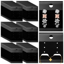 200 PCS Black Velvet Plastic Display Cards Earring Card Holder for Earrings E...