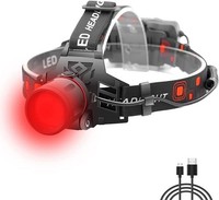 Stirnlampe Rotlicht 1000 Lumen LED Wiederaufladbar Zoombar