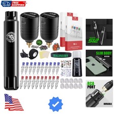 Cartridges Tattoo Gun Machine Kit - S12 Corded/Cordless Rotary Pen with 2 Rec...