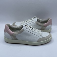 ECCO  Top Lace-Up Leather Sneakers White Pink...