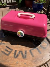 Vintage Caboodles Makeup Case Plano Molding Co Pink Black Organizer USA