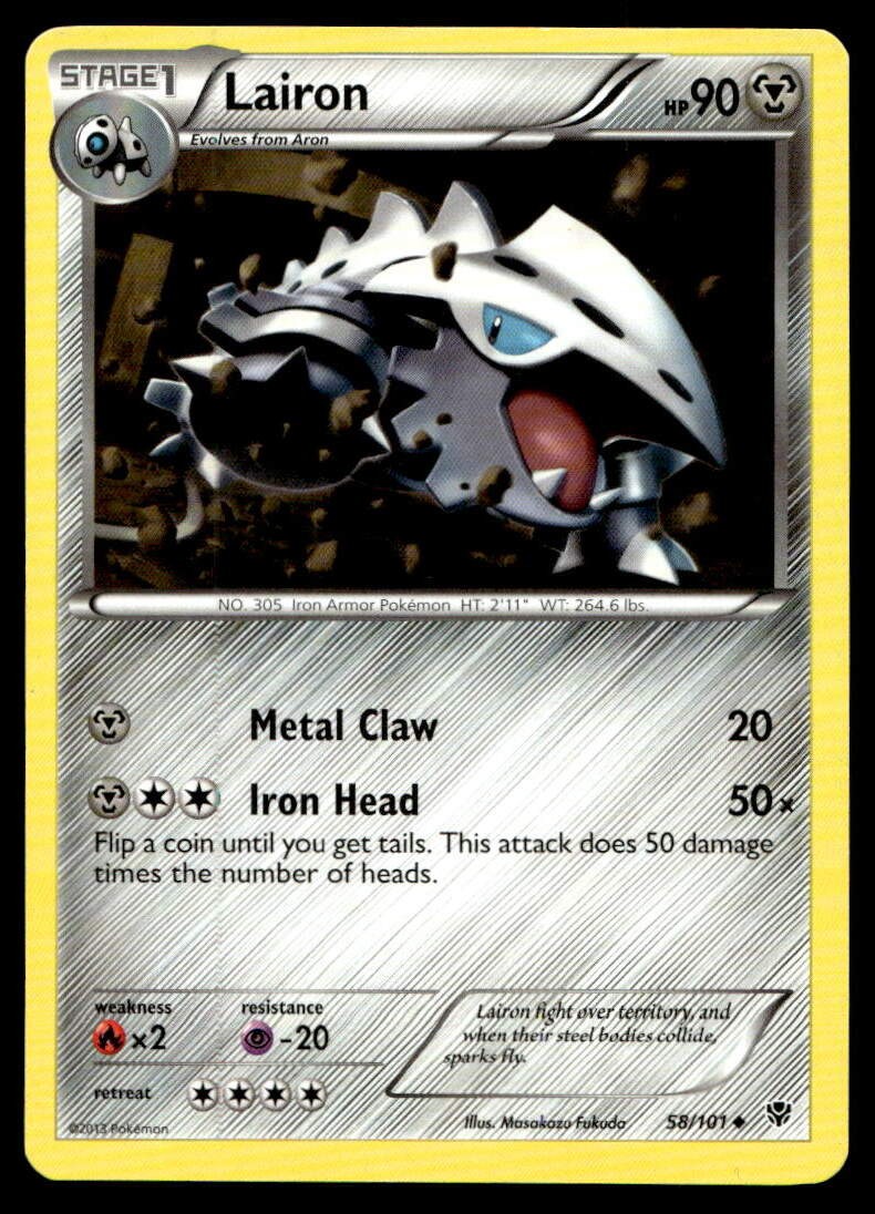 Lairon Plasma Blast Uncommon 58/101 2013 Pokemon TCG