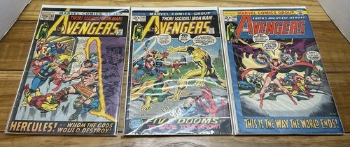 Vintage 1972 Marvel The Avengers - Comic Book Lot of 3 - #99 #101 #104