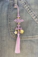 kpop demon hunters handmade keychain Korean threads, Rumi purple