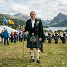 Men's Scottish 11 Piece Kilt Set Highland Outfit  Traditional 8 yard Kilt