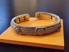 Judith Ripka Sterling Hinged Heart Cuff Brace...