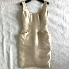 Christian Dior BOUTIQUE Galliano 2007 Silk Dress Sz F36 US6 Gold Made in France