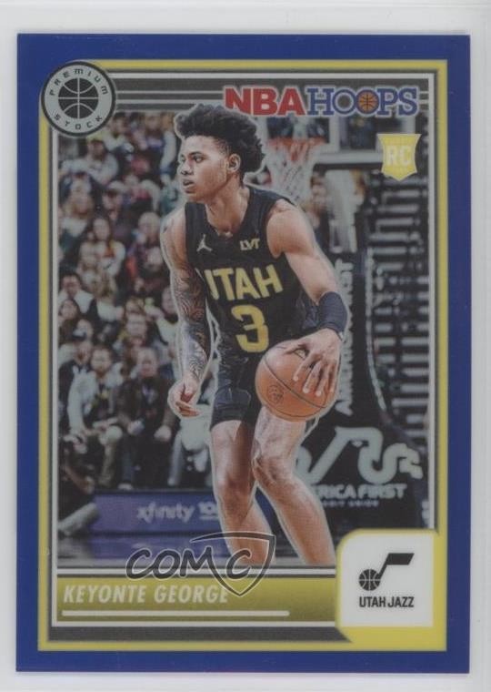 2023-24 Panini NBA Hoops Premium Stock Blue Prizm 91/120 Keyonte George #98 0x49