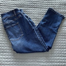 M Jeans By Maurices Womens Curvy High Rise Slim Straight Ankle Size 14W - C28B 