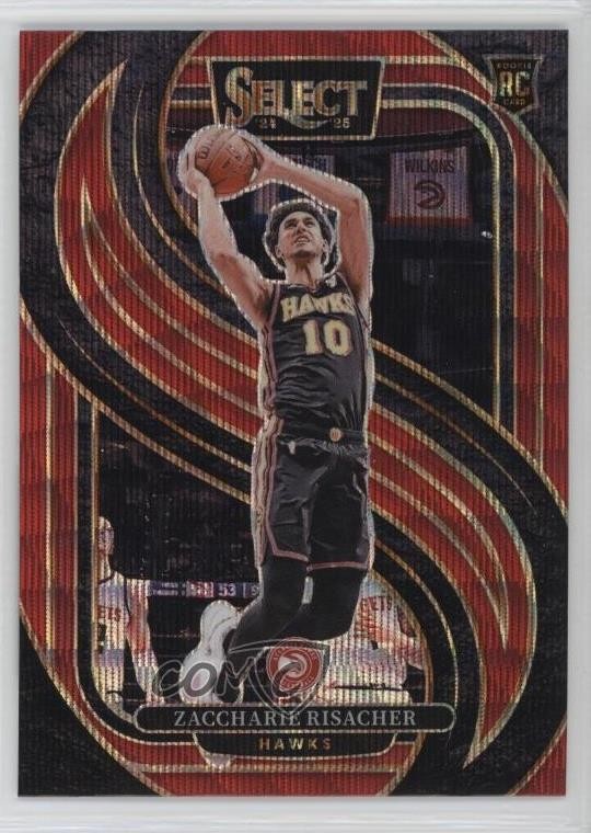 2024-25 Panini Select Premier Level Red Wave Prizm Zaccharie Risacher #180 4l3