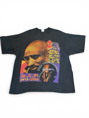 Vintage 90s 2Pac Tupac All Eyes On Me Against The World Rap T Shirt Size XL Fade