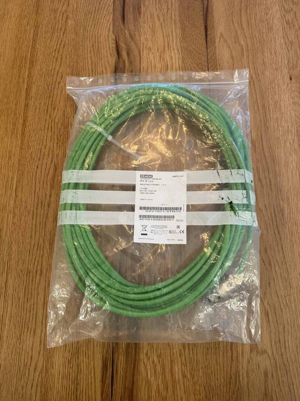 Siemens Accessory Cabling Kit Industrial Ethernet 6XV1871-5TN15 15 Metre - New