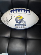 JIM HARBAUGH Signed MICHIGAN WOLVERINES LOGO FOOTBALL HEAD COACH JSA