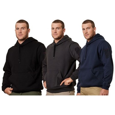 Hard Yakka Herren Fleece Kapuzenpullover Schweres Workwear Sweatshirt Schwarz