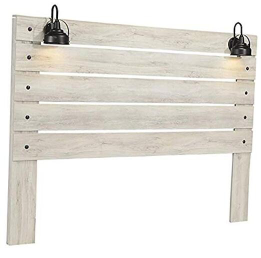 King Cambeck Farmhouse Panel Headboard with USB Charging Stations