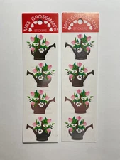 Mrs. Grossman's Flower Bouquet Watering Can Tulip Sticker Sheet Vintage Lot of 2