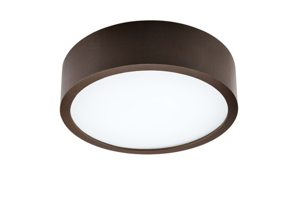 Led Deckenleuchte Braun Holz Glas Rund Ø27Cm 3000K 1700Lm Deckenlampe Flur Arbar-image