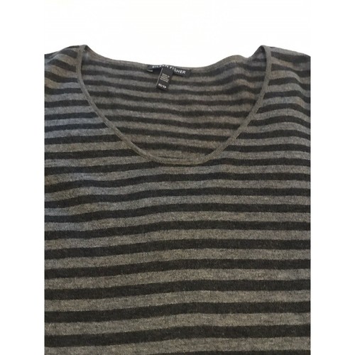 Eileen Fisher Charcoal Gray Striped Merino Alpaca Wool Blend Tunic Dress Sz XS - 第 4/10 張圖片