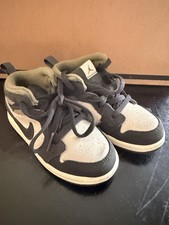 Air Jordan 1 Mid SE Toddler Shoes Size 9C Black Grey White Suede Sneakers