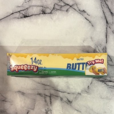 Squeezy Salted Butter Squeezable Stress Ball Non-Toxic Yellow Squeeze Ball Toy