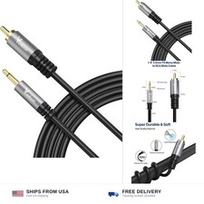RCA to 3.5mm Mono Aux Audio Adapter Cable 10 FT, 1/8" inch Monaural Male to R...