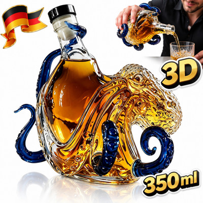 350ml Künstlerisch Oktopus Glasflasche 3D Weinflasche Dekorative Für Bar & Home