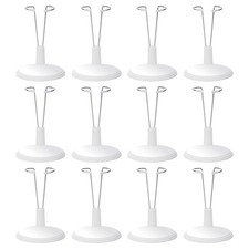 12 Pack Adjustable Doll Stand Compatible with 6.8 Inch Dolls, White Plastic S...