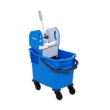 25L Professional Heavy Duty Kentucky Mop Bucket with Wringer and Wheels - Blue