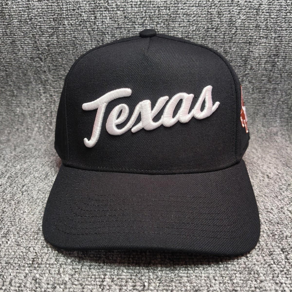 Mitchell & Ness Texas Longhorns NCAA Script Snapback Hat Black Curved Brim