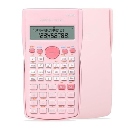 Scientific Calculator, 2 Line Cute Math Calculator Function Pink 
