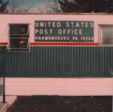 VTG 1970s Polaroid Photo HARMONSBURG, Pa Small Town Post Office