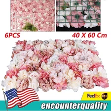 6*Flower Wall Panel Party Artificial Wedding Bouquet Decor Romantic Rose Flower