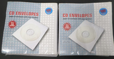 200 Pack White Paper CD DVD Sleeves Envelope with Window Cut Out