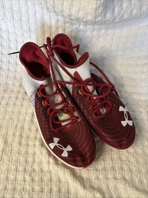 Under Armour Harper 4 Low St Baseball Cleats White/Red Men 3022059-102 Size 12.5