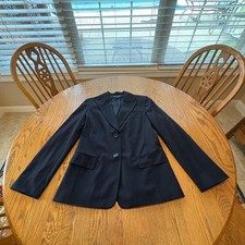 Lafayette 148 New York women s 8 Navy Blue wool blazer suit jacket VGUC