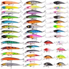 Fishing Lures Kit Mixed Including Minnow Popper Crank Baits With Hooks For Saltw