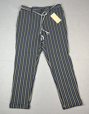 SCOTCH & SODA Seersucker Pants Men 30x32 Navy Chino Loose Tapered Striped Stripe
