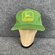 Vintage John Deere Green Snapback Trucker Hat Louisville MFG USA Made Mesh Back