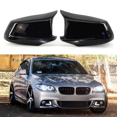 2× Für BMW 5er F10 F11 2010-2013 Schwarz Glanz Spiegel Kappen KOMPLETTE GEHÄUSE