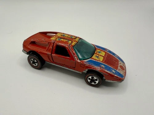 Hot Wheels Redline 1974 Mercedes Benz C-111 Red Enamel, Metal Base
