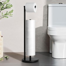 Stainless Steel Freestanding Toilet Paper Holder Stand Tissue Roll Storage Rack