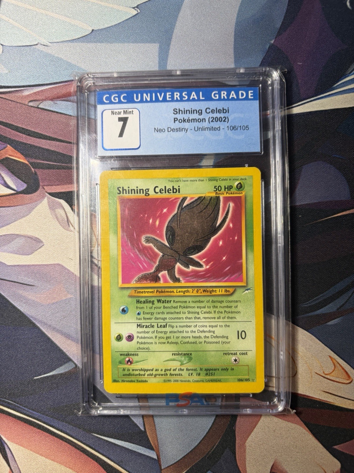2002 SHINING CELEBI Pokemon Card #106 106/105 Neo Destiny Unlimited Holo CGC 7