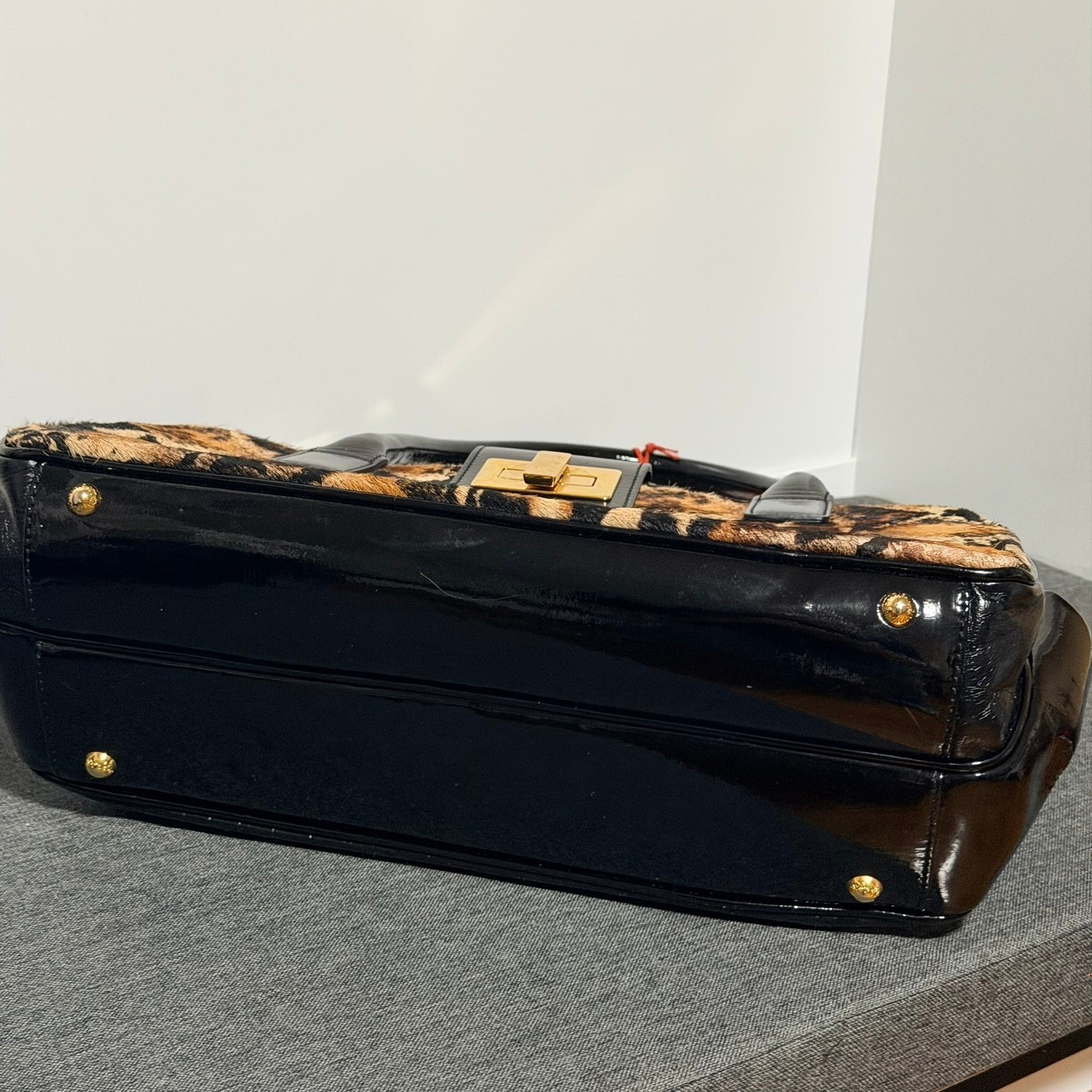 VTG Braccialini Firenze PonyStyle Leopard Pattern Croc Embossed & Patent Leather — image 4