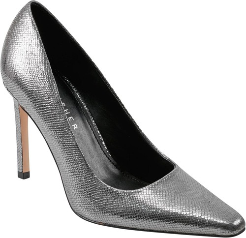 Marc Fisher LTD Women's Olivy Pump 9, Pewter Snake Leather 060