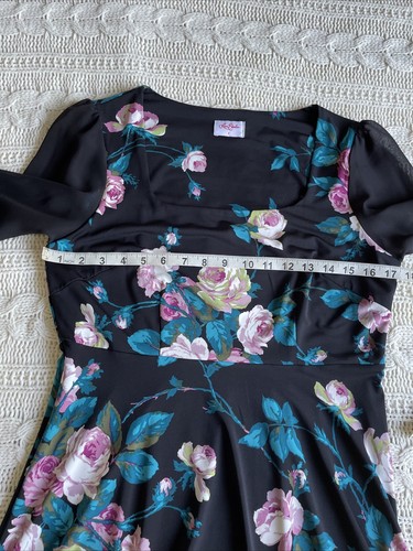 Leona Edmiston size 1 (AU10) Small Arwen Dress Black Pink Floral Print Dress EUC - Picture 12 of 16