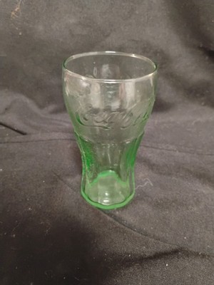 Vtg Coca Cola Green 6oz Glass/4.5'' Tall