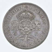 SILVER - WORLD Coin - 1941 Great Britain 2 Shillings - World Silver Coin *172