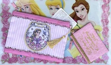 NEW Tokyo Disney Resort Rapunzel Zipper Bags Lot Of 2: Cosmetic Bag & Purse