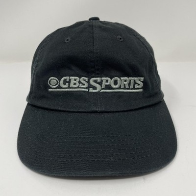 Vintage CBS Sports Hat Cap Strap Back Mens Black NFL Network Embroidered USA 90s