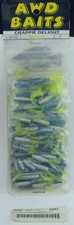 Awd W11-10 WOW Triple Trouble Grub 2" BlueSilverChartreuse  Card of 10